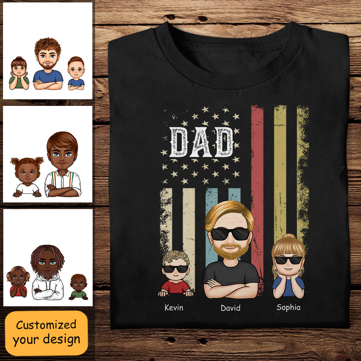 American Dad Flag - Personalized Apparel - Gift For Father, Daddy, Dad, Father's Day AmericanDadFlag-1.jpg