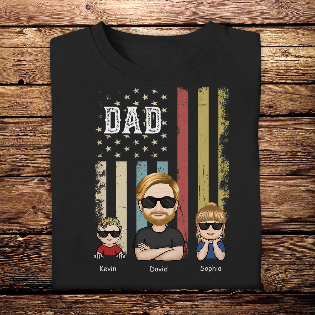American Dad Flag - Personalized Apparel - Gift For Father, Daddy, Dad, Father's Day AmericanDadFlag-6.jpg