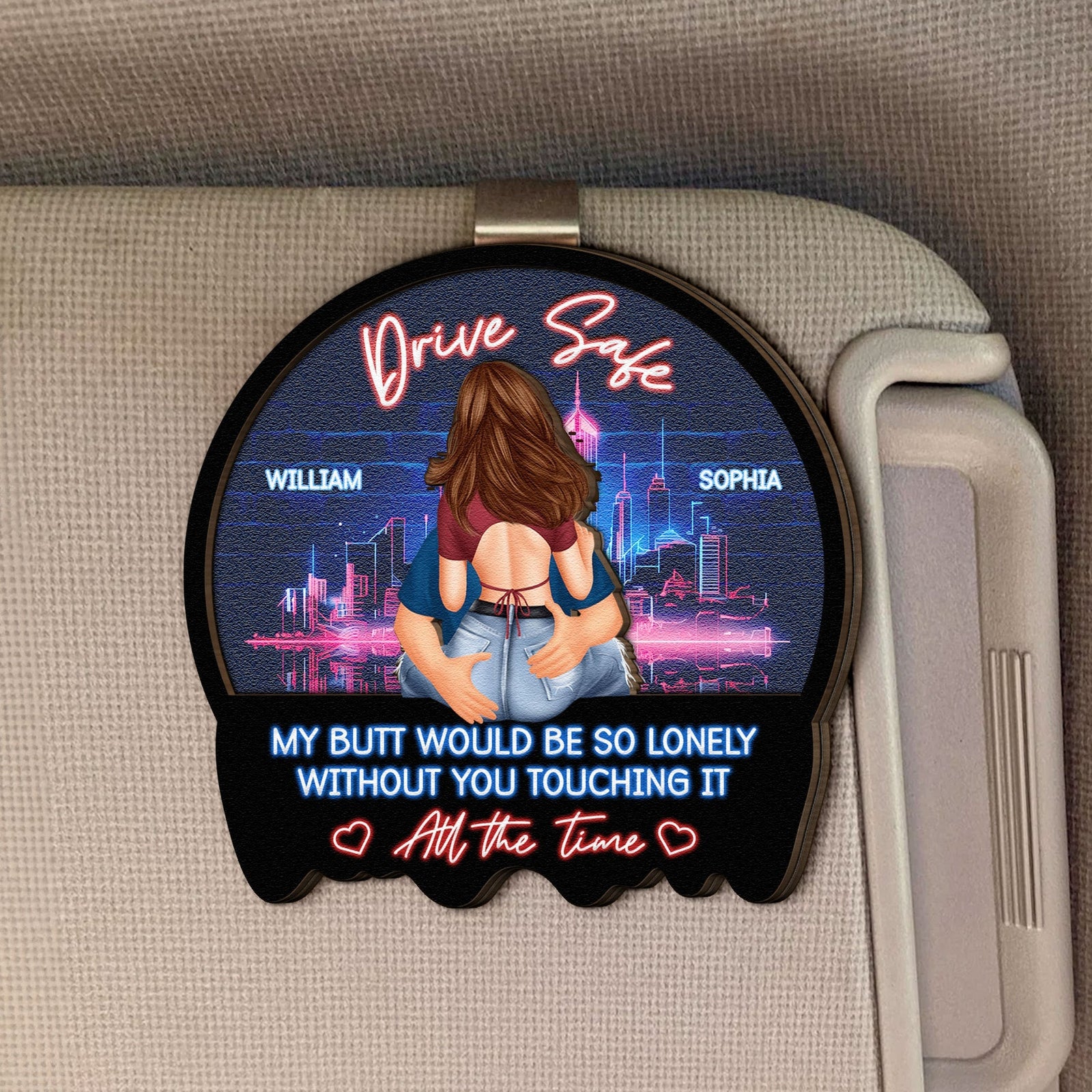 Drive Safe Because I Love You - Personalized Car Visor Clip - Gift For Husband, Boyfriend, Gift For Couple BANNER-1_84b4d2e2-4559-425f-a236-17cd700b048b.jpg