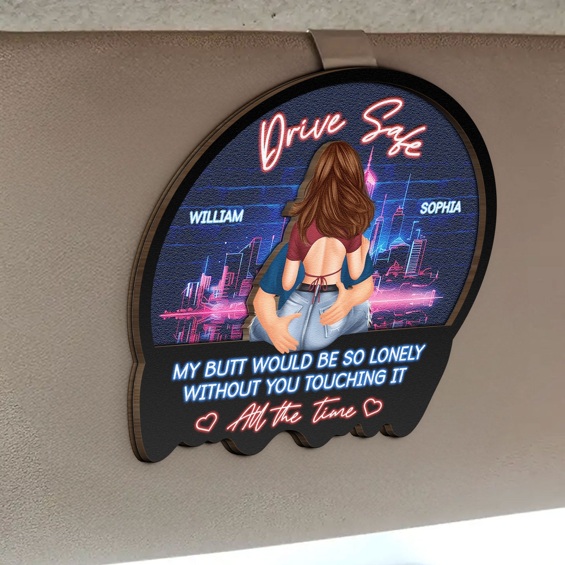 Drive Safe Because I Love You - Personalized Car Visor Clip - Gift For Husband, Boyfriend, Gift For Couple BANNER-2_14add909-0232-4f2e-afd3-59acfafdd8d4.jpg