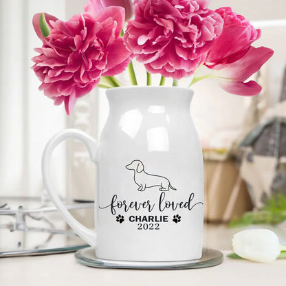 Forever Loved Dog Memorial Gift Planter,Custom Dog Breed Memorial Gift Plant Pot,Custom Flower Pot with Bamboo Tray,Loss of Dog,Never Forgotten Plant Pot BANNER14.7_1.jpg