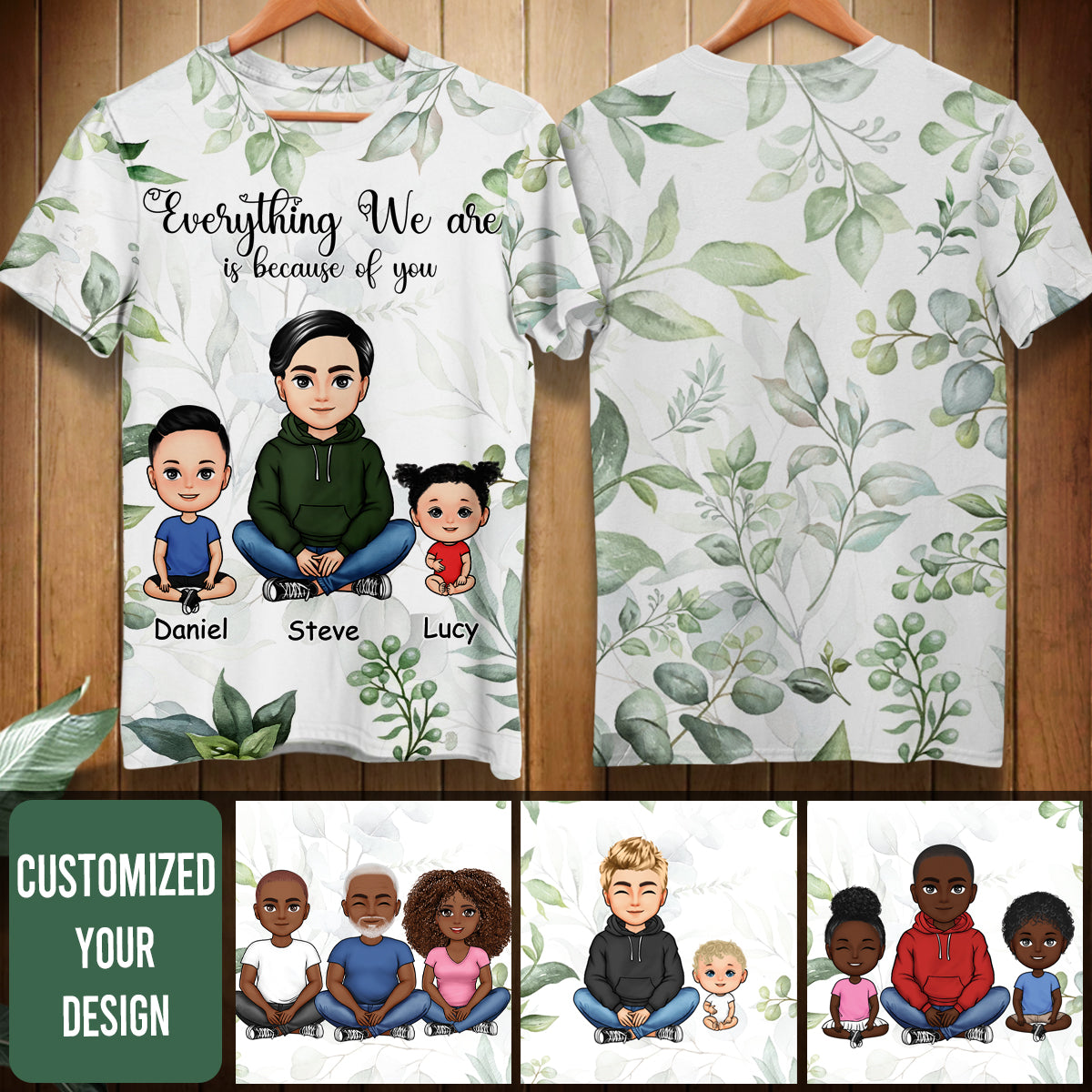 Dad Everything We Are Is Because Of You - Personalized All Over Printed Apparel - Gift For Dad, Father, Daddy, Father's Day BANNER_2_13c81e70-39c0-4d62-8bb2-00e3f1307a9f.jpg