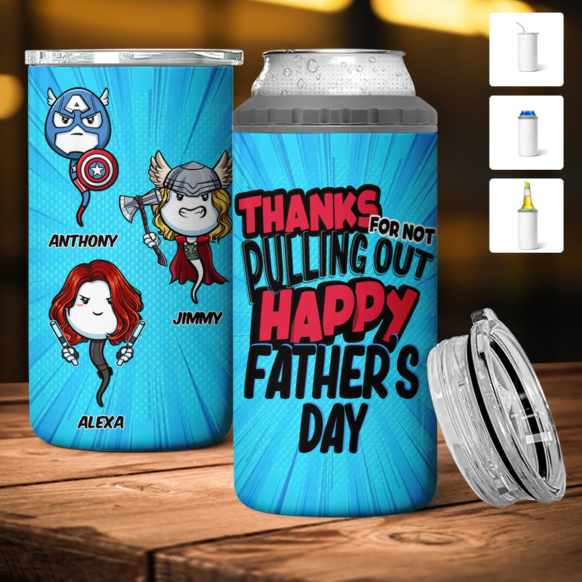 Multiverse Thanks For Not Pulling Out - Personalized Can Cooler Tumbler - Father's Day, Funny, Birthday Gift For Dad, Husband BANNER_2_ecc7615d-be64-4ac0-b2e8-a647763cb398.jpg