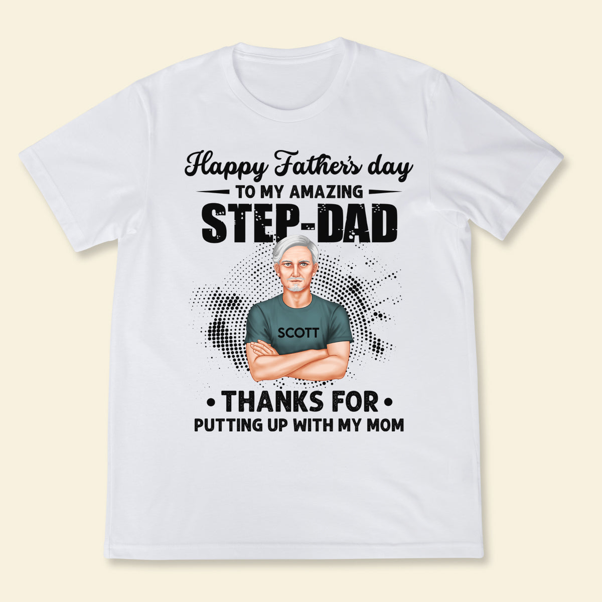 Happy Father's Day To My Amazing Step Dad - Personalized Apparel - Gift For Father, Bonus Dad, Step Dad, Father's Day BANNER_3_56d8ac63-8439-42b2-97aa-210592d23aa0.jpg