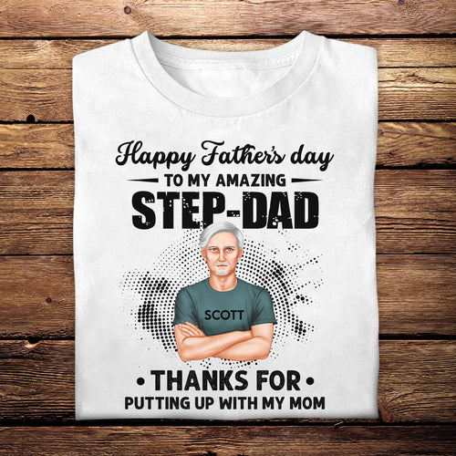 Happy Father's Day To My Amazing Step Dad - Personalized Apparel - Gift For Father, Bonus Dad, Step Dad, Father's Day BANNER_4_c9548d41-ff86-4103-b022-46f51bff45ca.jpg