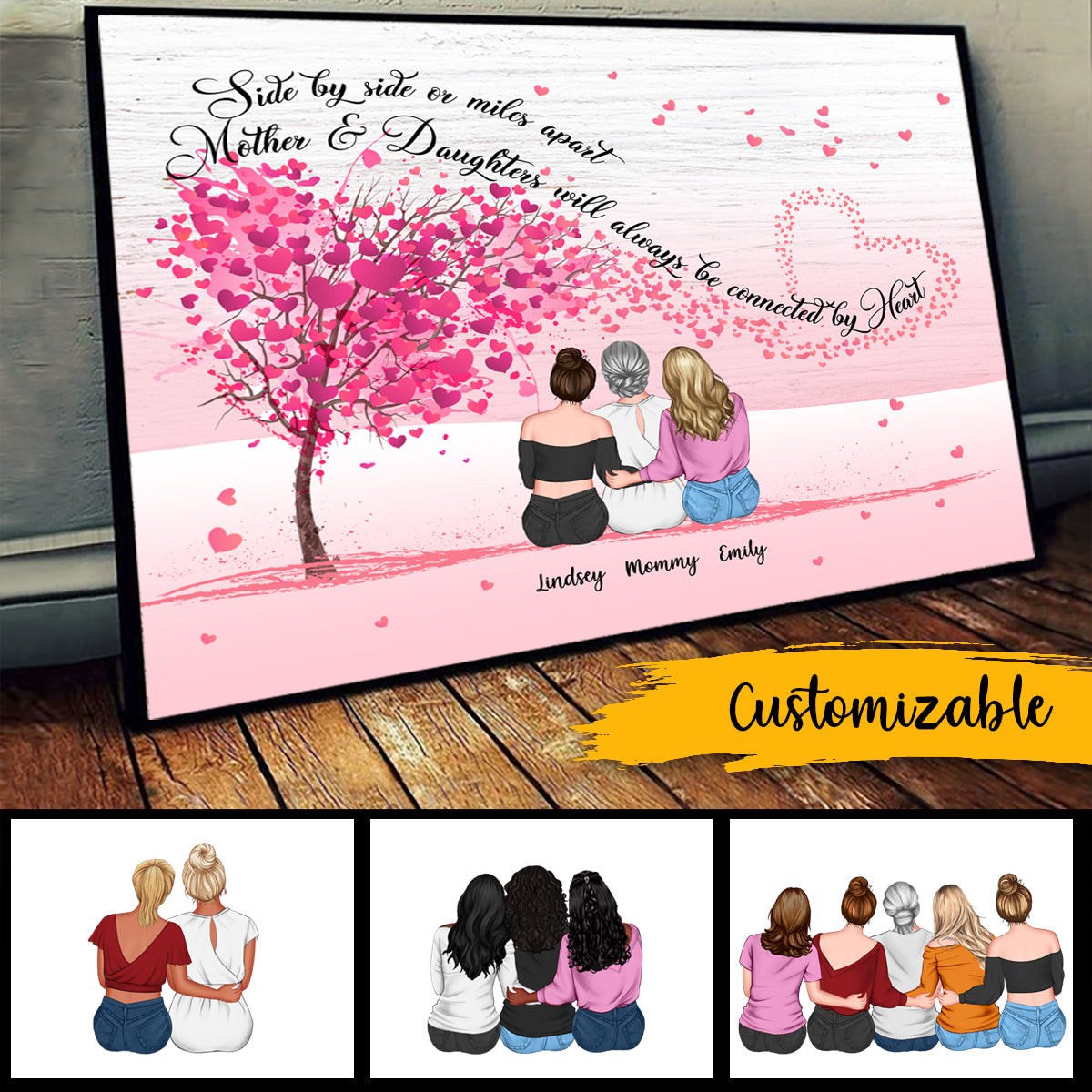 Mother & Daughters Forever Linked Together - Personalized Canvas - Mother's day Gift BANNER_4_c9d49f7d-24a2-4263-b560-2c75f24b6939.jpg