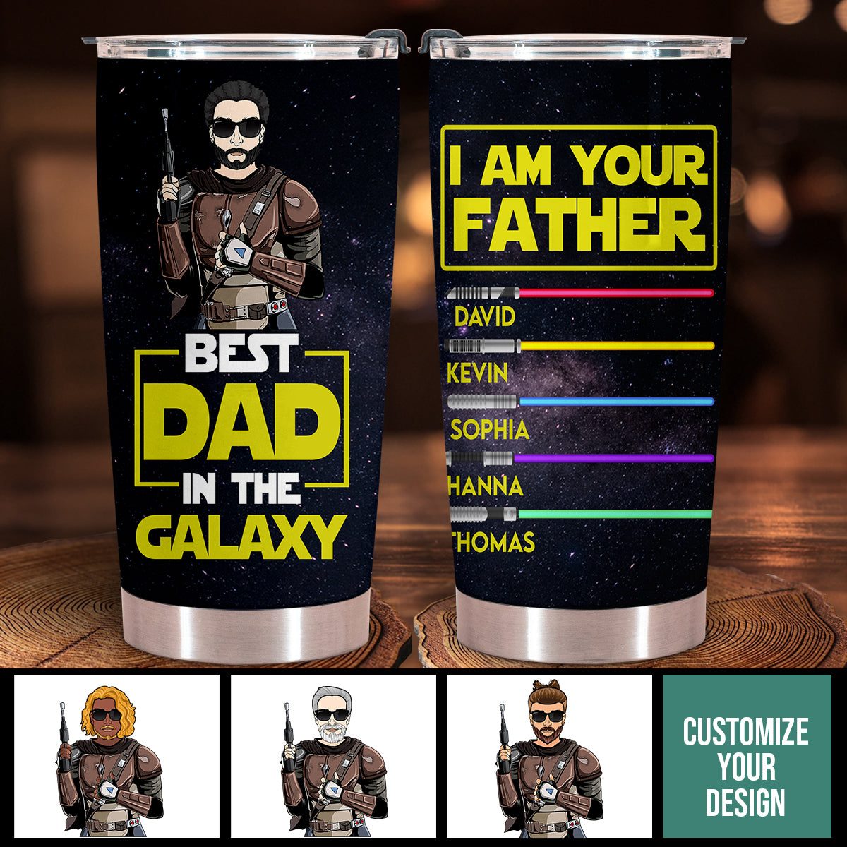 Best Dad In The Galaxy - Personalized Tumbler - Gift For Father, Dad, Daddy, Father's Day BESTDA_4.jpg