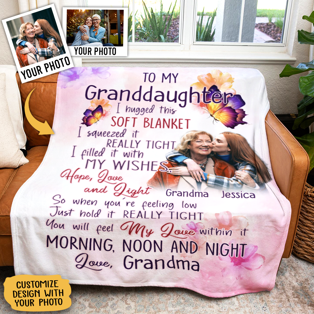 Butterfly I Hugged This Soft Blanket - Personalized Blanket - Gift For Granddaughter BLK-FB-D_65203d49-d930-4e0b-936d-8d1602276d42.png