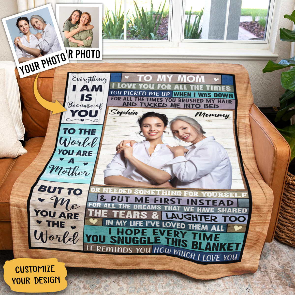 Personalization Gifts For Mom - I Love You For All The Time - Personalized Picture Blanket - Personalized Mother's Day Gift BLK-FB-D.png