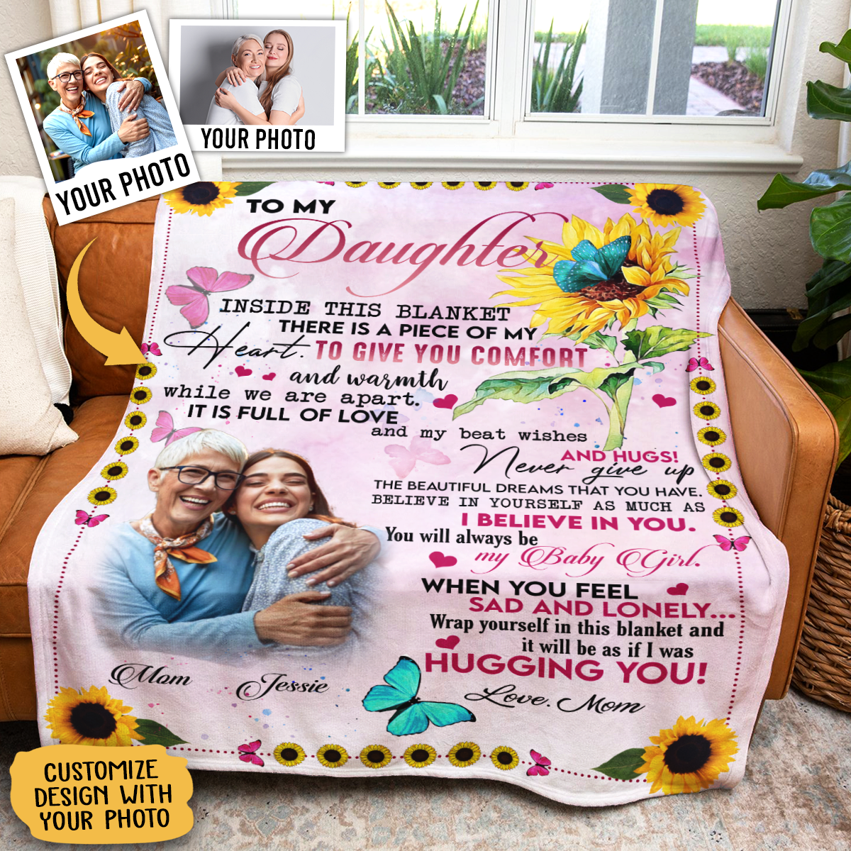 Personalised Photo Blanket - To My Daughter You Will Always Be My Baby Girl - Mom To Daughter, Personalized Gift For Daughter BLK-FB-D_d282b7f3-c63b-4618-bd9e-31a15d0461d3.png