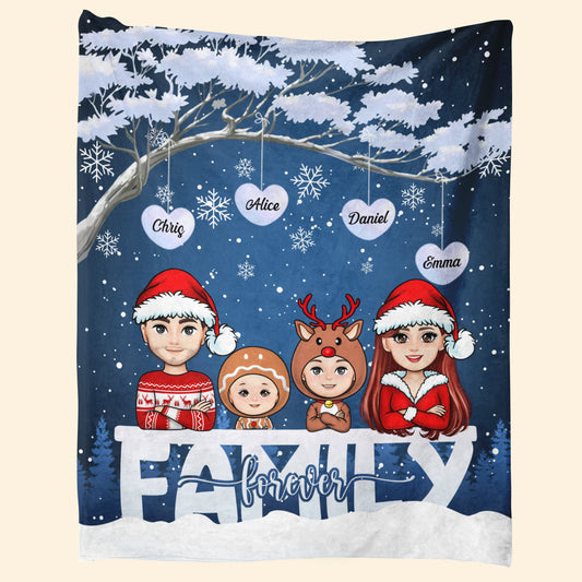 Family Forever Christmas - Personalized Blanket - Christmas Gift For Family Banener3.jpg