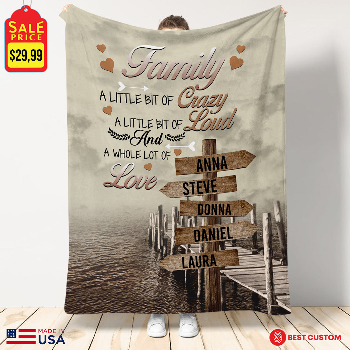 Family Street Sign Custom Name A Little Bit Of Crazy Personalized Blanket Gift For Family Bann_2a379023-aecc-46fa-9ce2-5a1c0d944123.jpg