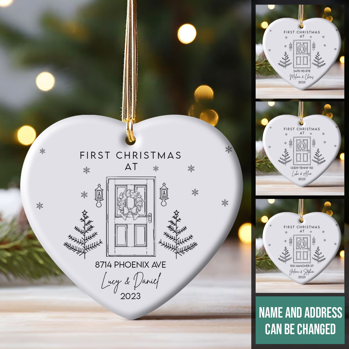 First Christmas Custom Name And Address - Personalized Ornament - Christmas Gift Banner--fb-First-Christmas-at-Ornament.jpg