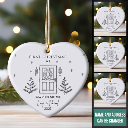 First Christmas Custom Name And Address - Personalized Ornament - Christmas Gift Banner--fb-First-Christmas-at-Ornament.jpg
