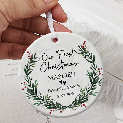 First Christmas Married Wedding Gift - Personalized Ornament - Christmas Gift For Newlywed Couple Banner-2_6ce7ad0d-4bb3-49ff-89fd-788a6e12a180.jpg