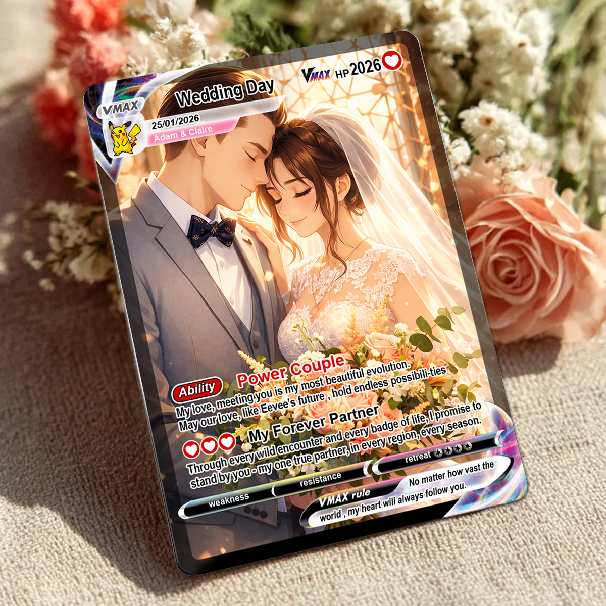 Custom Hologram Poke Card For Couple