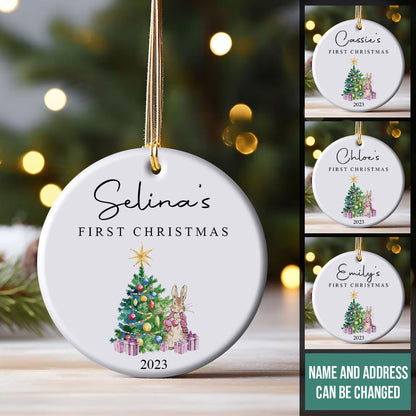 Rabbit's First Christmas Baby Girl - Personalized Ornament - Christmas Gift Banner-fb-First-Christmas-10.jpg