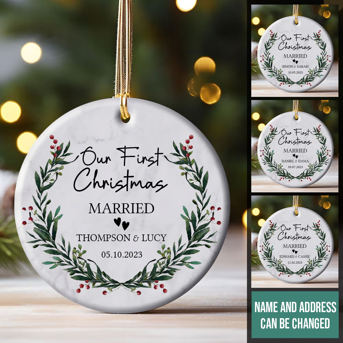 First Christmas Married Wedding Gift - Personalized Ornament - Christmas Gift For Newlywed Couple Banner-fb-First-Christmas-Married-Wedding-Gift---Personalized-Ornament---Christmas-Gift-For-Newlywed-Couple.jpg