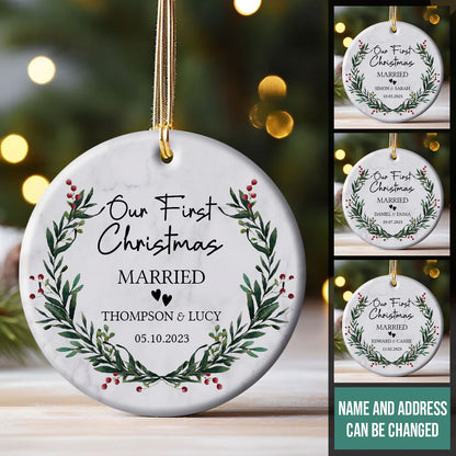 First Christmas Married Wedding Gift - Personalized Ornament - Christmas Gift For Newlywed Couple Banner-fb-First-Christmas-Married-Wedding-Gift---Personalized-Ornament---Christmas-Gift-For-Newlywed-Couple.jpg