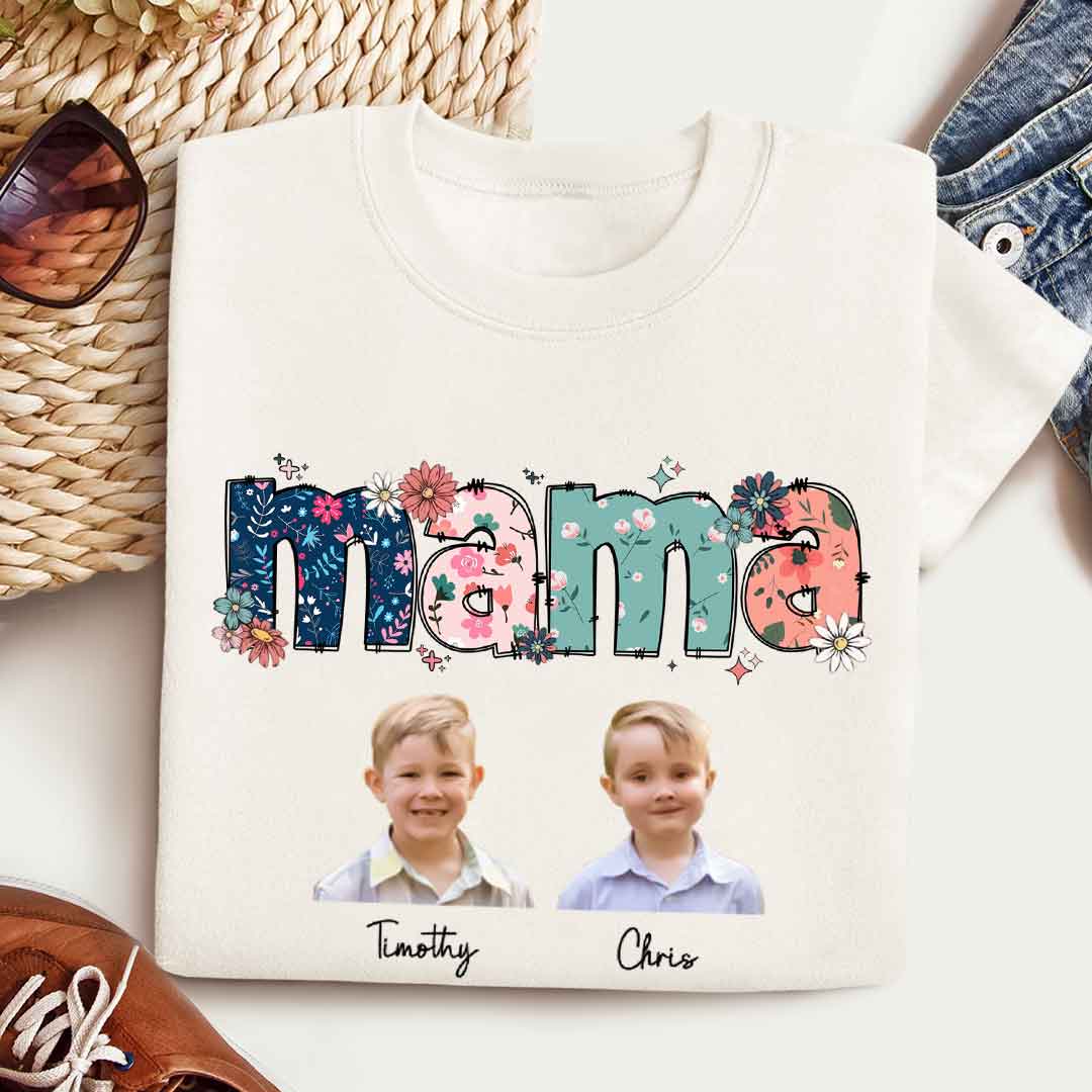 Floral Mama Custom Photo And Kids Name - Personalized Shirt - Gift For Mom, Mother's Day, Birthday's Gift Banner-gg_61450573-d3d3-4234-9f5b-2ce38901b859.jpg