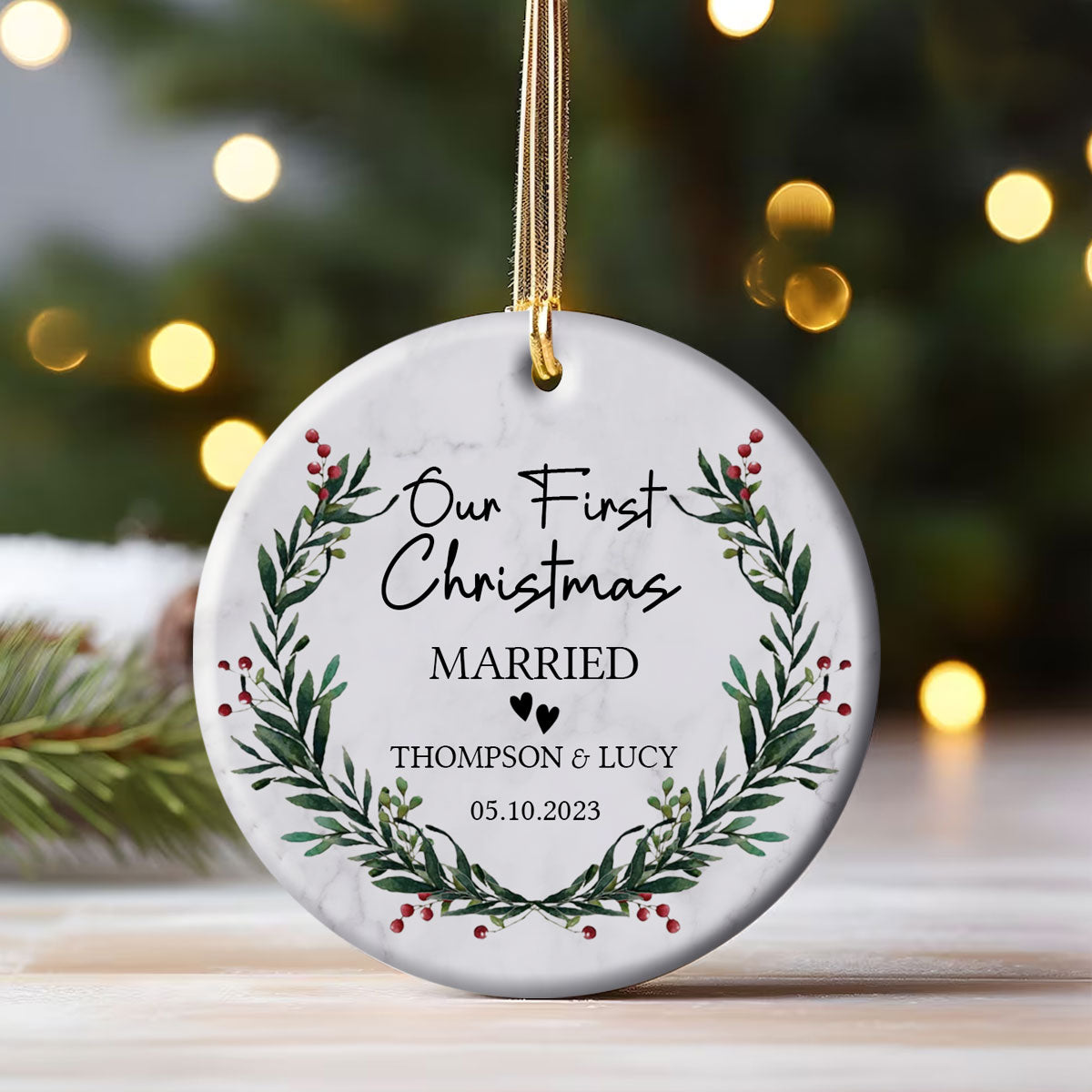 First Christmas Married Wedding Gift - Personalized Ornament - Christmas Gift For Newlywed Couple Banner-gg_6ed241d3-4fa0-42df-889e-97173f45a014.jpg