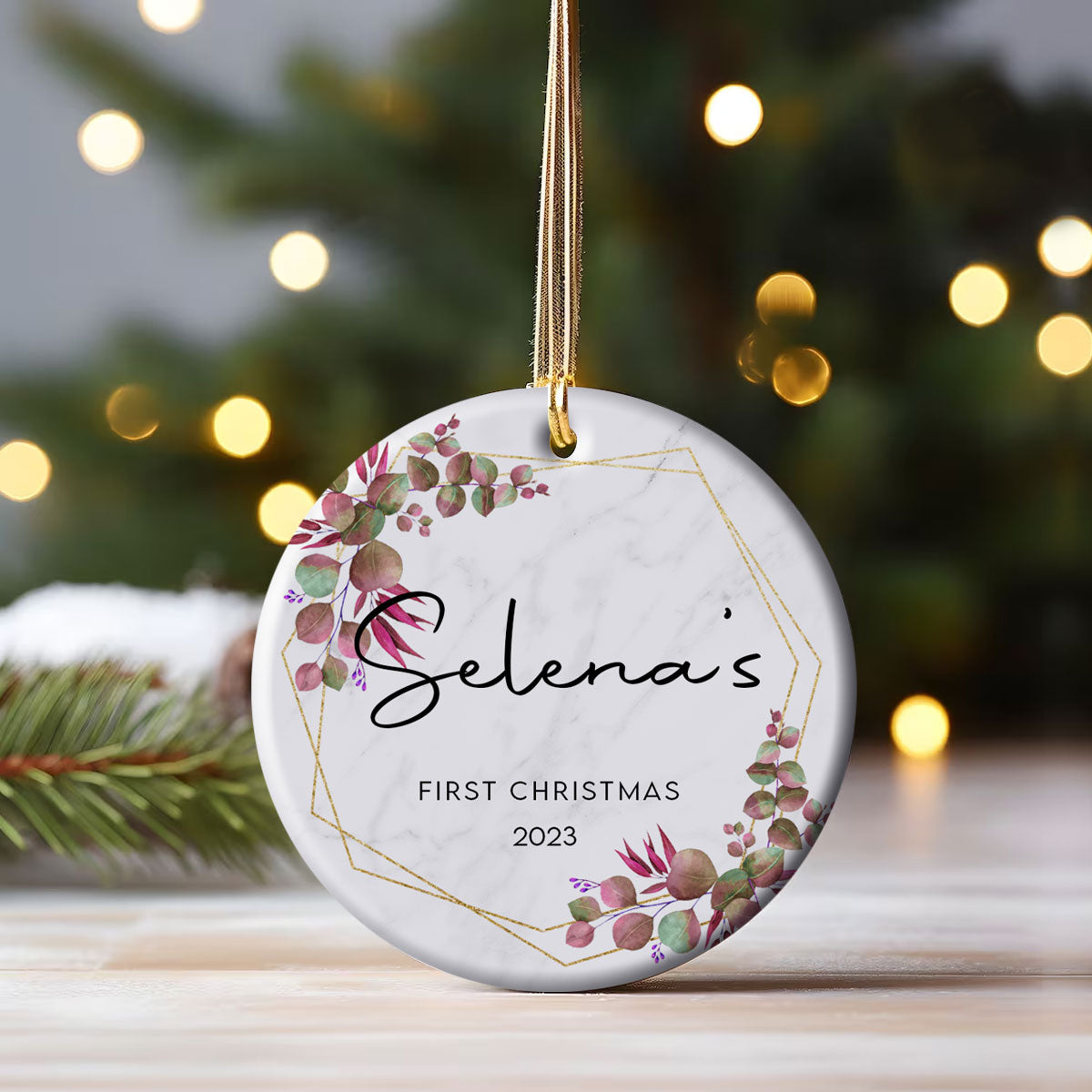 Purple Leaves Frame Baby's First Christmas - Personalized Ornament - Christmas Gift Banner-gg_83973b73-fe9b-477c-b2da-0697be0fe8a4.jpg