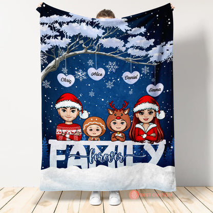 Family Forever Christmas - Personalized Blanket - Christmas Gift For Family Banner1-1.jpg