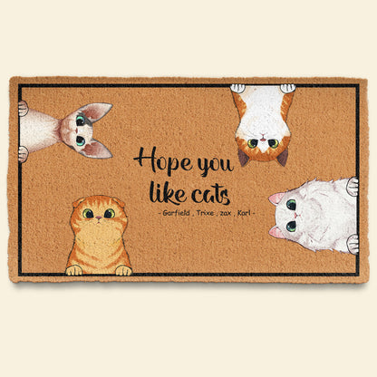 Hope You Like Cats - Personalized Doormat - Funny, Home Decor Gift For Cat Mom, Cat Dad Banner1_5fcf0d9f-7cbe-4f2c-a755-bf14964be845.jpg