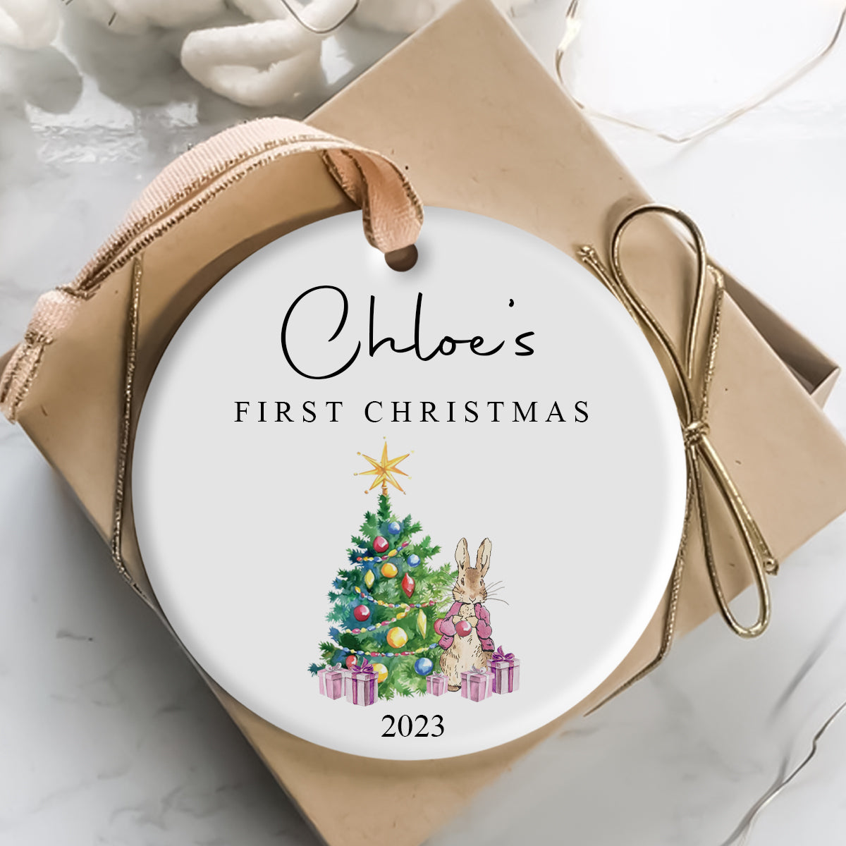 Rabbit's First Christmas Baby Girl - Personalized Ornament - Christmas Gift Banner1_cfd100bb-37fa-4f52-9080-30fe27a5b4fd.jpg