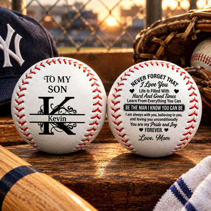 To My Grandson Never Forget How Much I Love You | Personalized Baseball