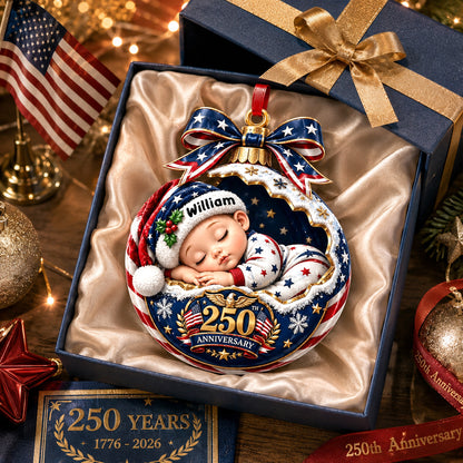 Sleeping Baby Christmas Love 2026 - Real 3D Raised Ornament
