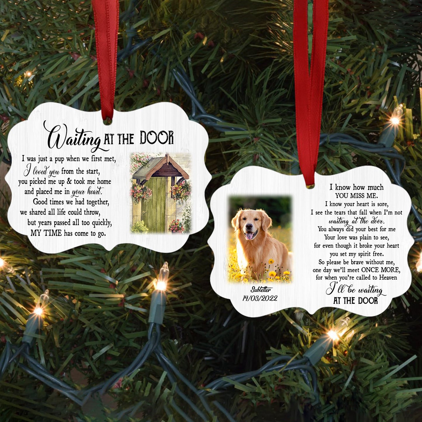Waiting At The Door Upload Photo - Personalized Ornament - Gift For Dog Lovers, Memorial Banner2m_t.jpg