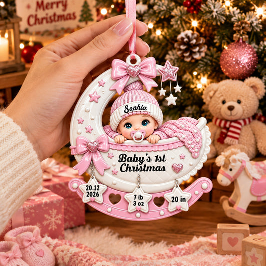 Baby’s 1st Christmas Cradle 250th Anniversary - Real 3D Raised Ornament
