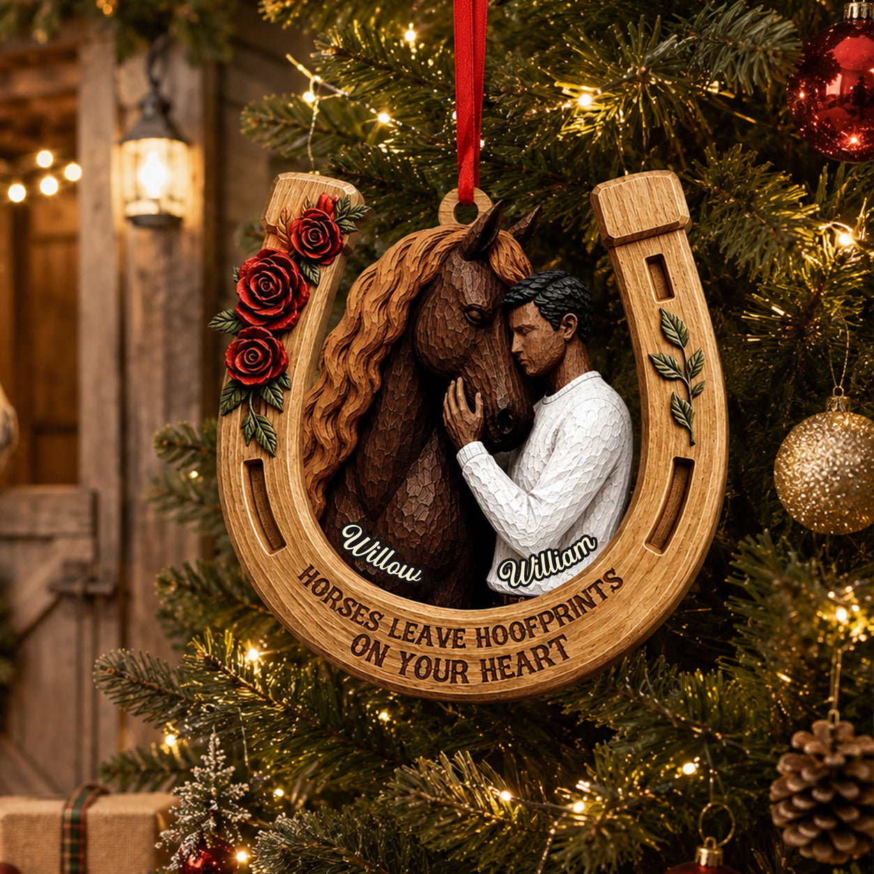Just A Girl Who Loves Her Horses 3D Ornament - Personalized Gifts for Horse Lovers