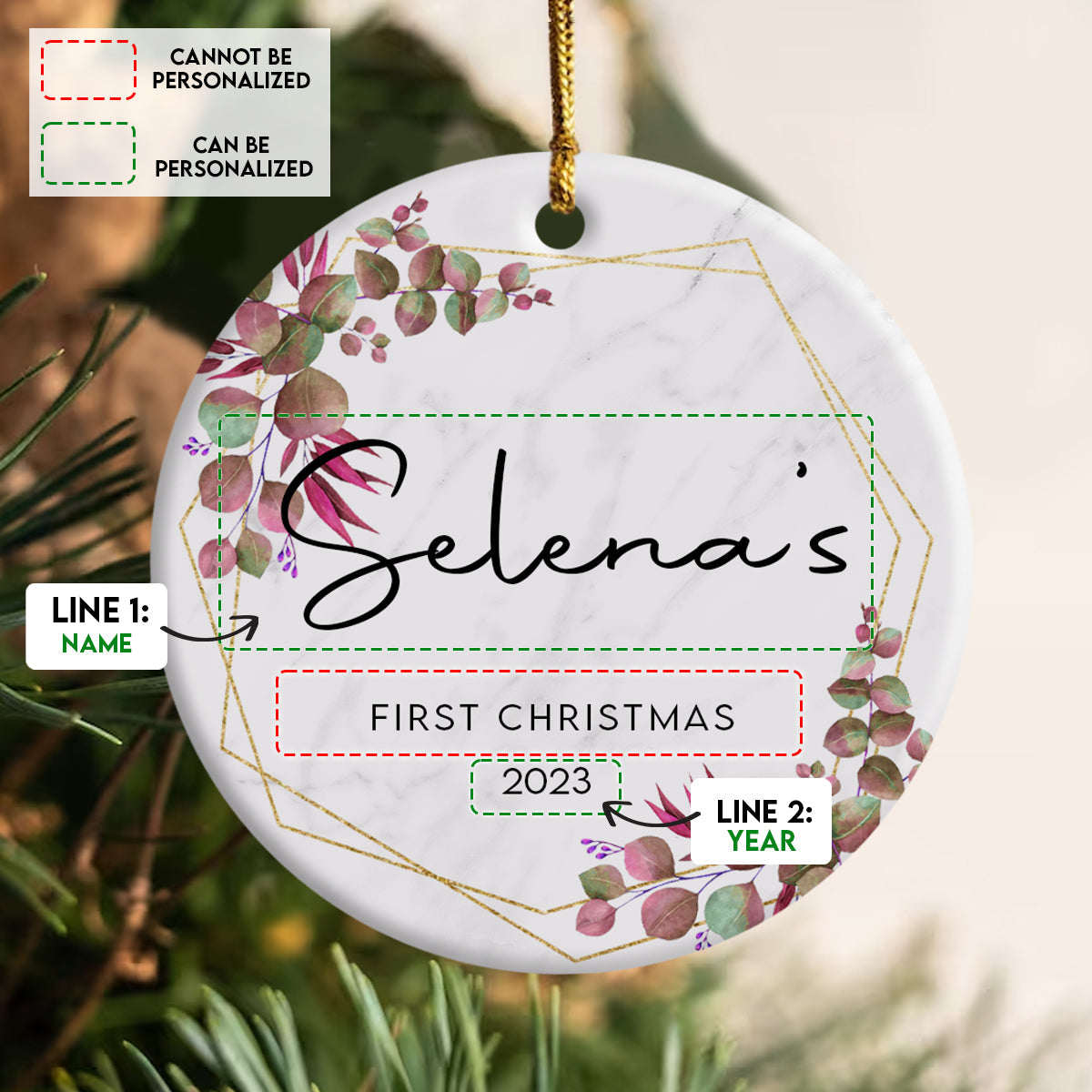 Purple Leaves Frame Baby's First Christmas - Personalized Ornament - Christmas Gift Banner4_fa700cce-2b3c-4832-9fd9-60600df28da6.jpg