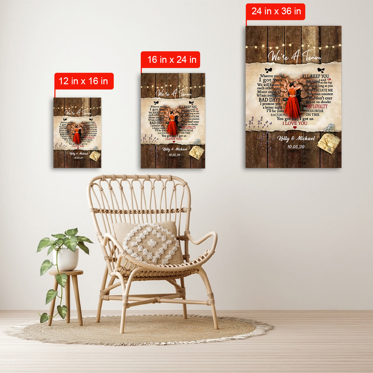 We're A Team I Love You Custom Photo Canvas Couple BannerCanvasNew2.jpg