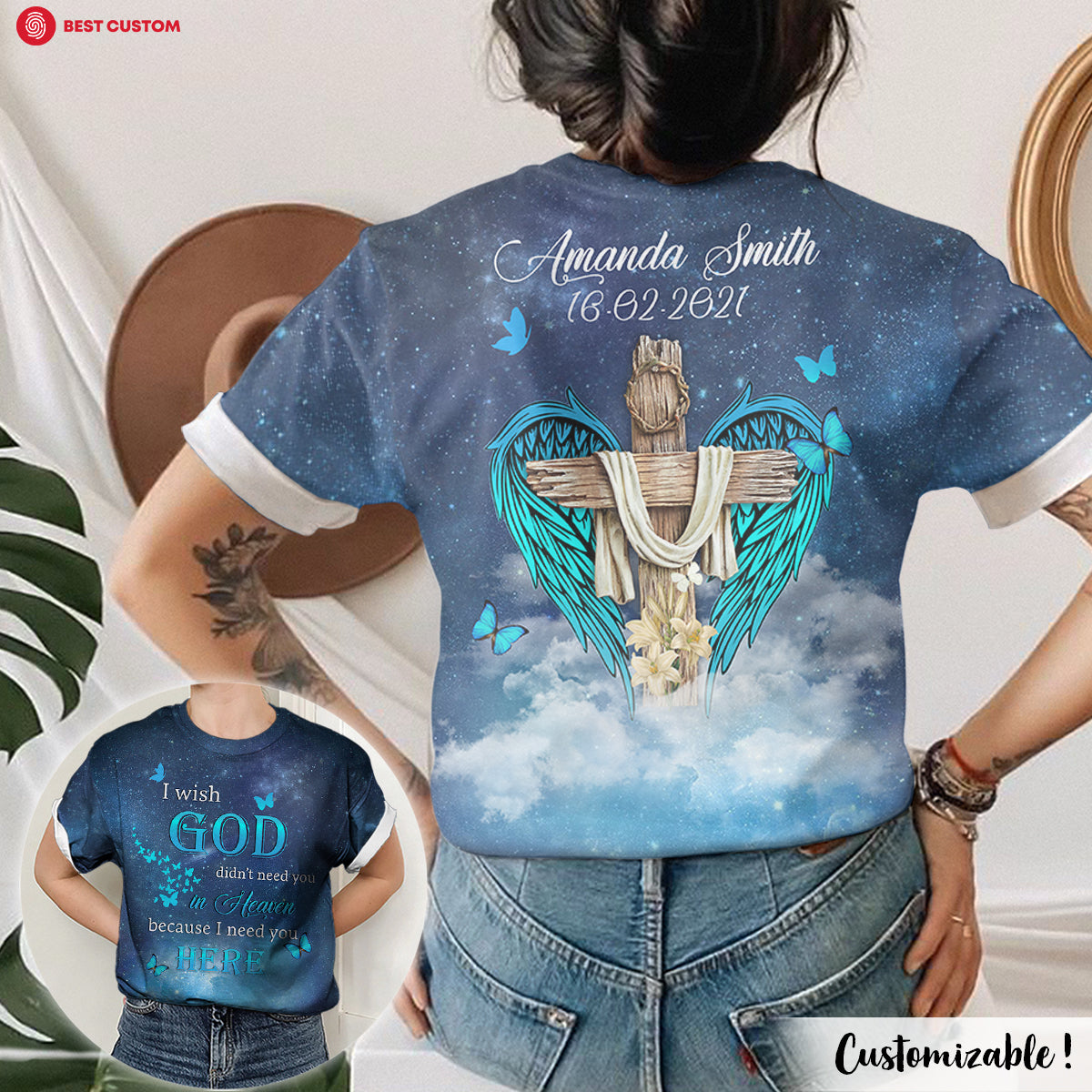 I Wish God Didn't Need You In Heaven - Personalized Photo 3D All Over Print Shirt - Memorial BannerTshirtFB_048825f5-e50a-4b51-a65a-c2006d41a466.jpg