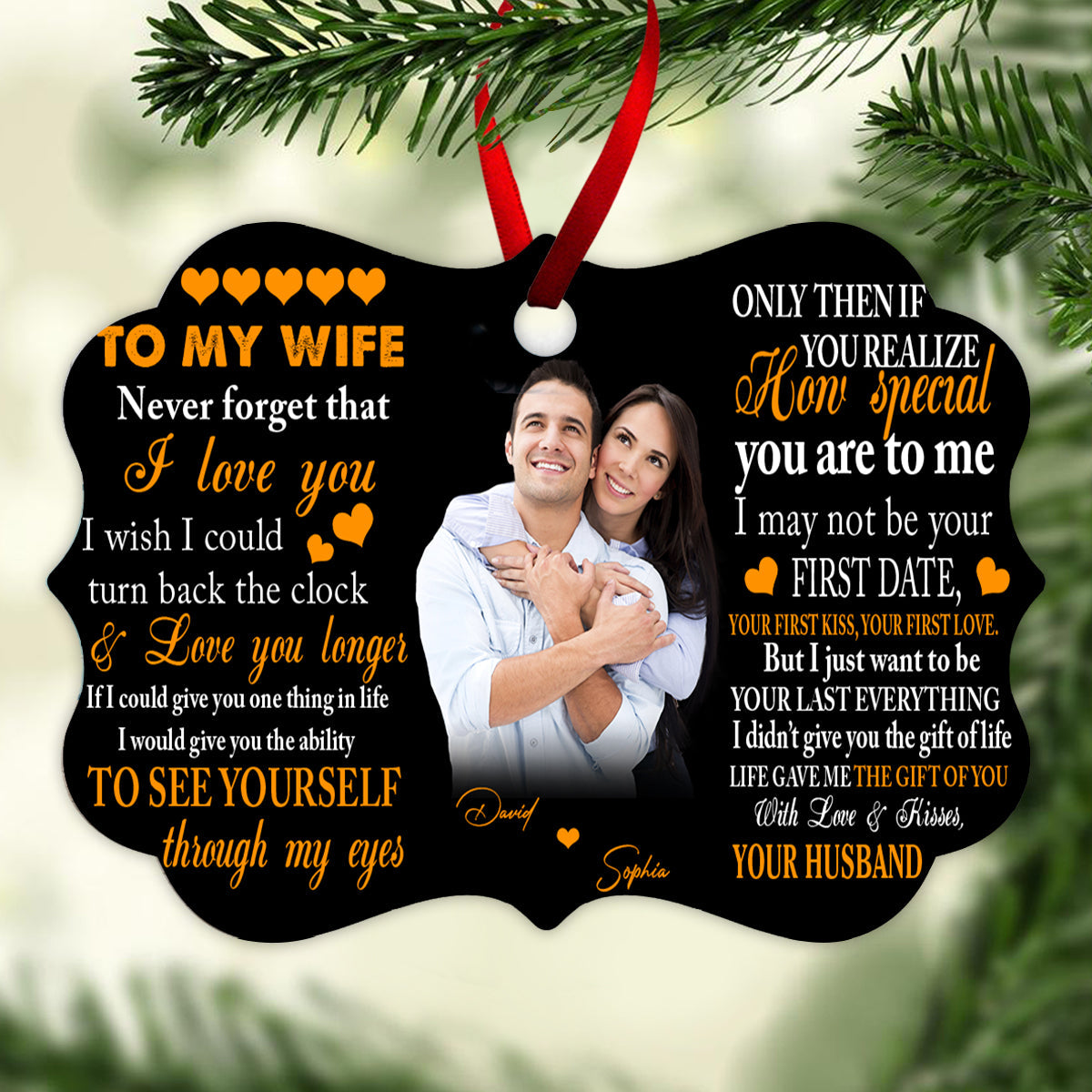 To My Wife Never Forget That I Love You - Personalized Ornament - Gift For Wife, Couple Banner_3fc15bb9-a3da-4806-a2bb-1262ba91558a.jpg