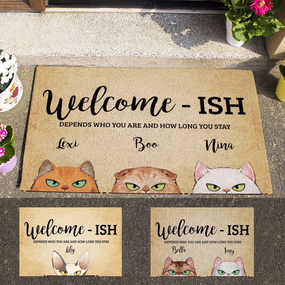 Irritated Cat Welcome-ish Depends Custom Doormat Gift For Cat Lovers Banner_doormat__Irritated_Cat_Welcome-ish_Depends_Who_you_are.jpg