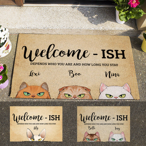 Irritated Cat Welcome-ish Depends Custom Doormat Gift For Cat Lovers Banner_doormat__Irritated_Cat_Welcome-ish_Depends_Who_you_are.jpg