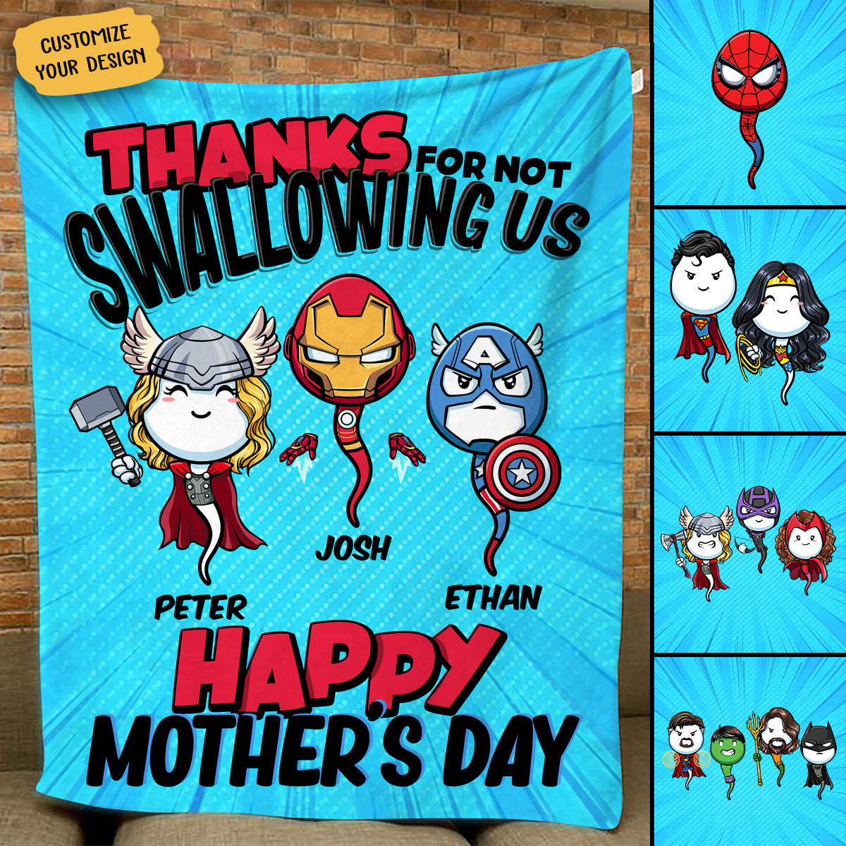 Multiverse Thanks For Not Swallowing - Personalized Blanket - Mother's Day, Funny, Birthday Gift For Mom, Wife BannerfbMultiverseThanksForNotPullingOut-PersonalizedBlanket-Father_sDay_Funny_BirthdayGiftForDad_Husband.jpg