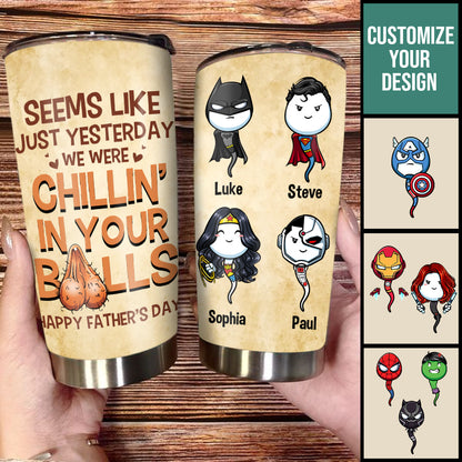 Seem Like Just Yesterday - Personalized Tumbler - Gift For Father, Father's Day, Family BannerfbSeemslikejustyesterdaywewerechillinyourballHappyfatherday.jpg