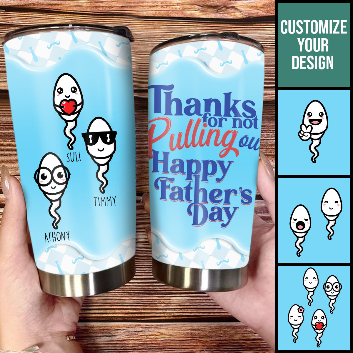 Thanks For Not Pulling Out - Personalized Tumbler - Gift For Dad, Father's Day Gift BannerfbThanksForNotPullingOut-PersonalizedTumbler-GiftForDad_Father_sDayGift.jpg