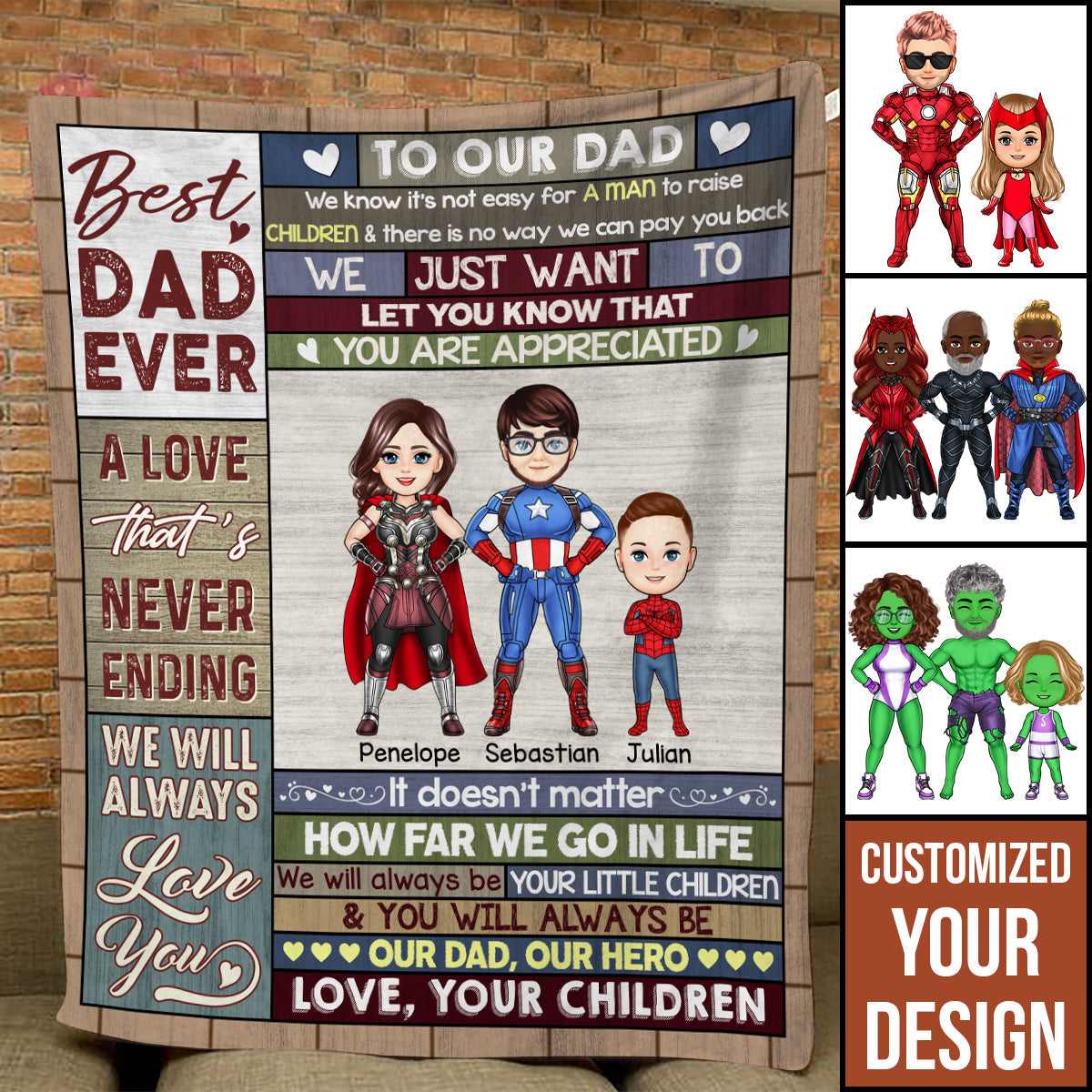 You Will Always Be My Loving Dad - Personalized Blanket - Gift For Father, Dad, Father's Day Bn-fb-6444c60aa8983d0008e52d34.jpg