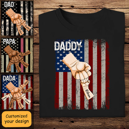 Grandpa & Grandkids American Fist Bump - Personalized Apparel - Loving Gift For Father, Dad, Father's Day Bn-fb-6451ce348fc1010008ff1730.jpg