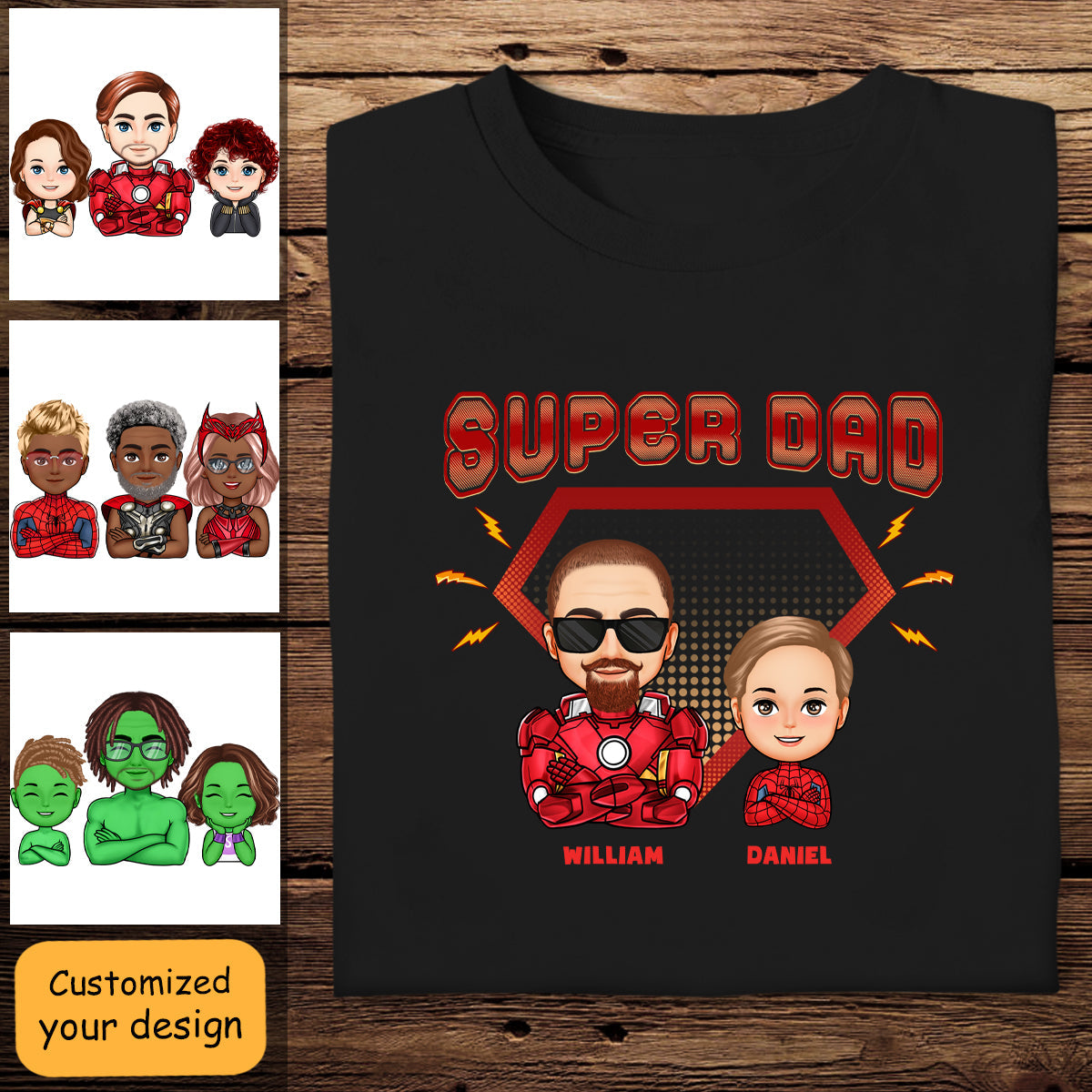 Super Dad Cool Man & Kids - Personalized Apparel - Gift For Father , Grandpa, Father's Day Bn-fb-645dc35351c0de000804be1e.jpg