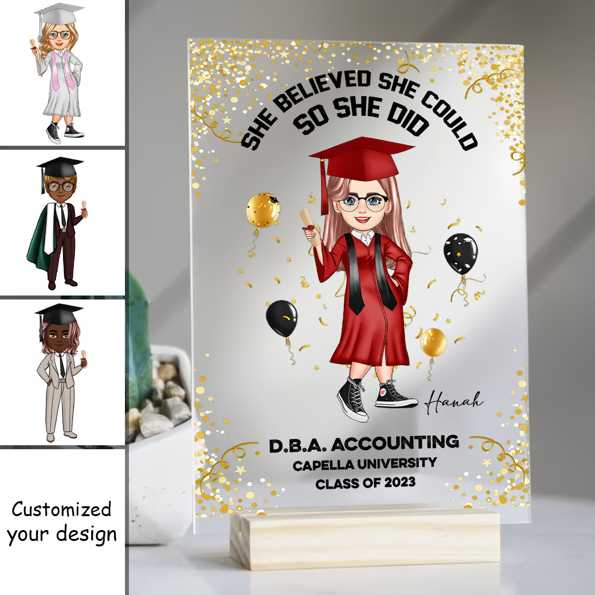She Believe She Could So She Did - Personalized Acrylic Plaque - Gift For Family, Friends, Graduation Appreciation Gift Bn-fb-648000771b33e60008375114.jpg
