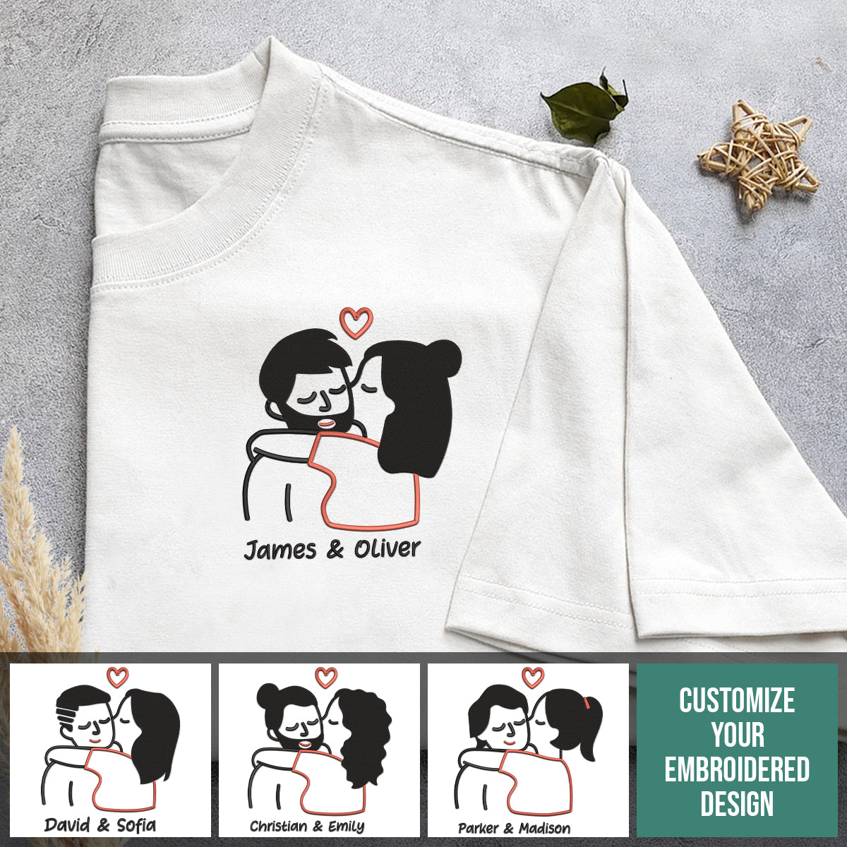 Couple Kiss - Personalized Embroidered Apparel - Gift For Couple Bn-fb-64ae5a03d06f530008ad6112.jpg?v=1743397439