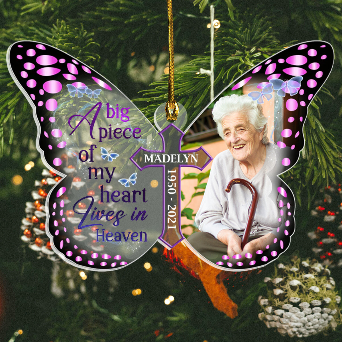 Your Wings Were Ready But My Heart Was Not Butterfly - Personalized Acrylic Ornament - Memorial, Christmas Gift Bn-gg_128d052c-3933-4eef-bc51-f0ee09e964e0.jpg