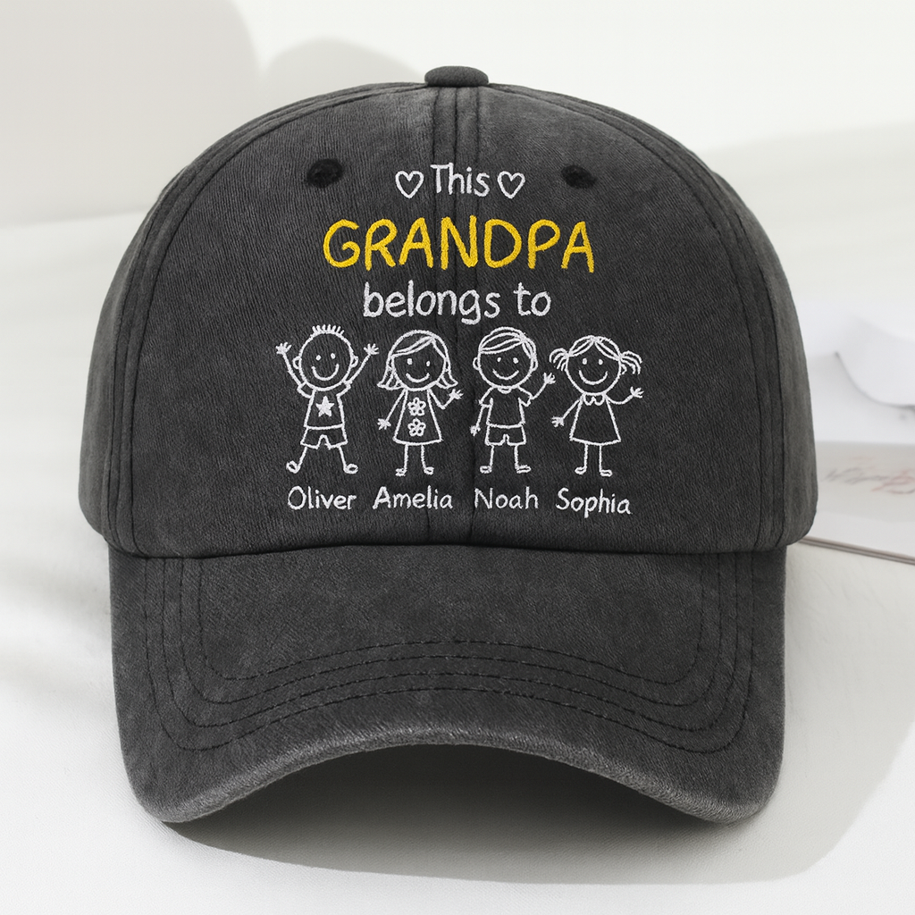My Favorite People Call Me Papa - Personalized Embroidered Vintage Denim Hat, Hat For Women, Fathers Day Gifts, Gifts For Dad, Grandpa Gifts